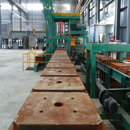 Iron mold sand - coated crankshaft casting line